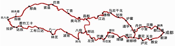 川藏北线地图